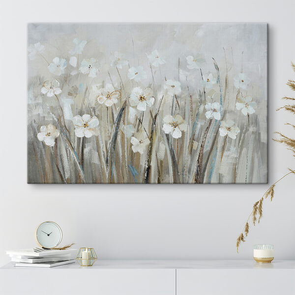 Ein Gemälde mit weißen Blumen Ein Gemälde mit weißen Blumen