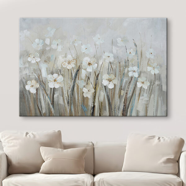 Ein Gemälde mit weißen Blumen Ein Gemälde mit weißen Blumen