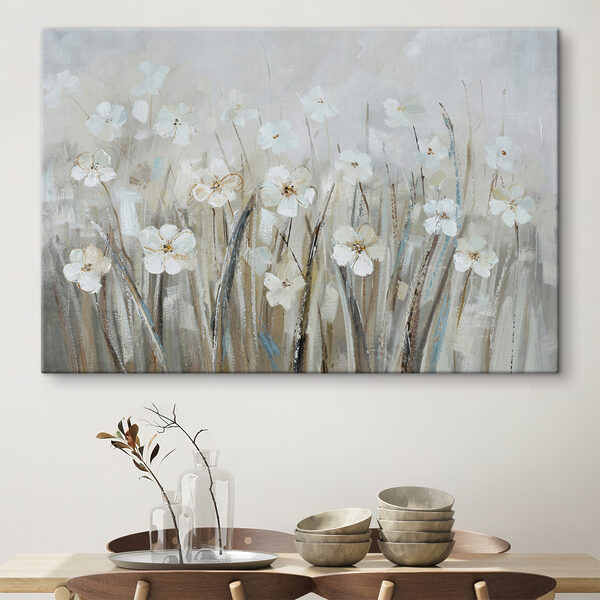 Ein Gemälde mit weißen Blumen Ein Gemälde mit weißen Blumen