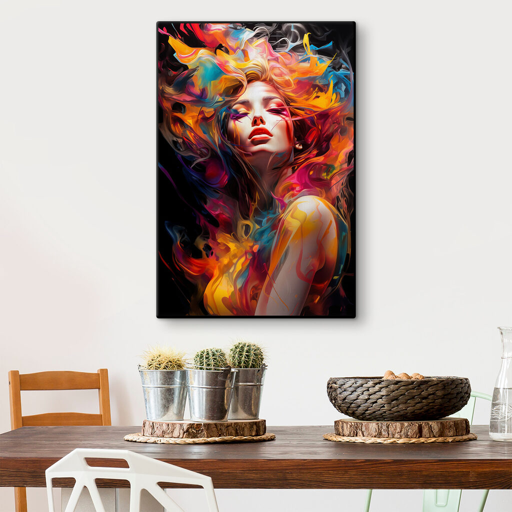 A woman with colorful hair A woman with colorful hair