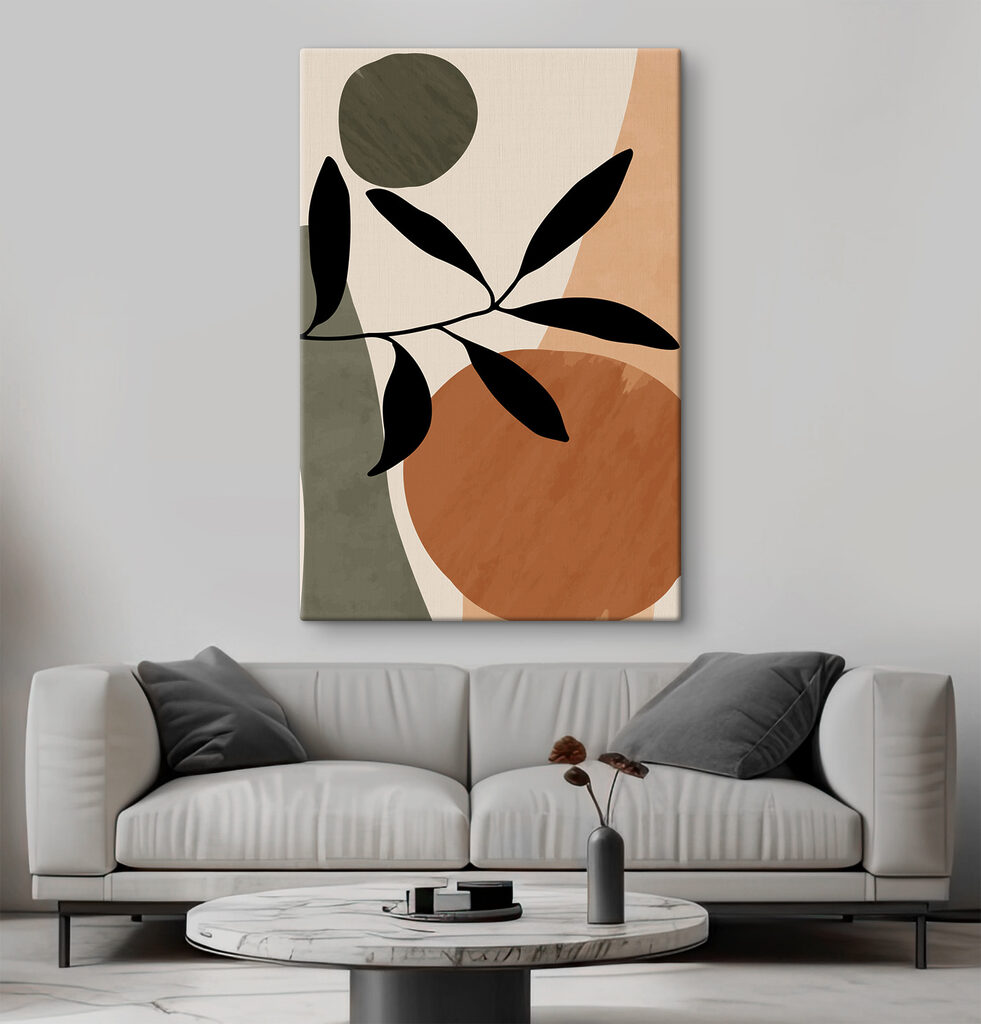 A black leaf on a branch with circles and circles A black leaf on a branch with circles and circles