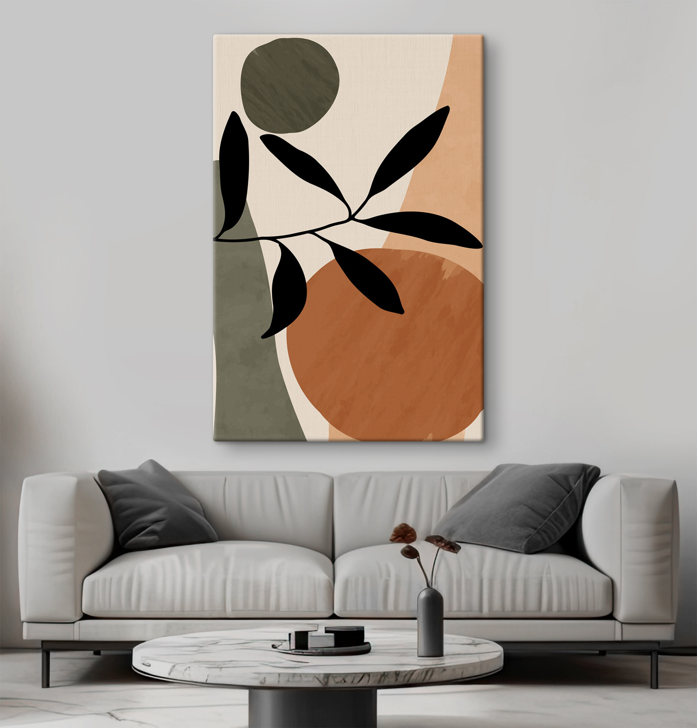 A black leaf on a branch with circles and circles A black leaf on a branch with circles and circles