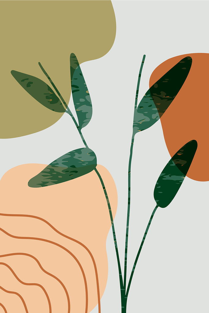 A green and orange leaves A green and orange leaves