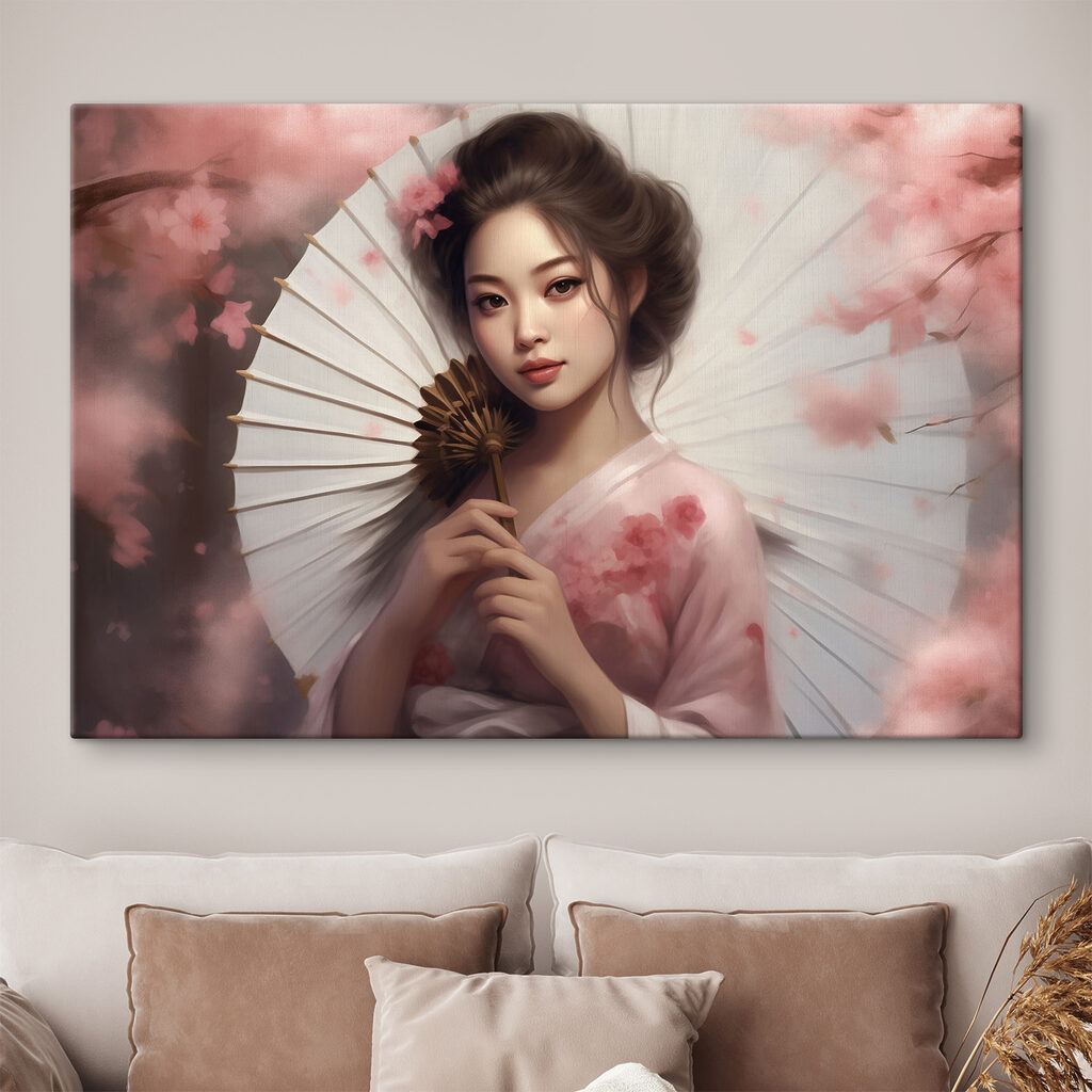 A woman holding a fan