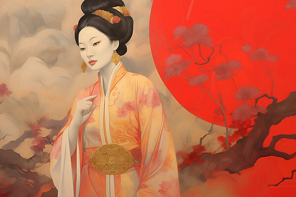 A woman in a kimono A woman in a kimono