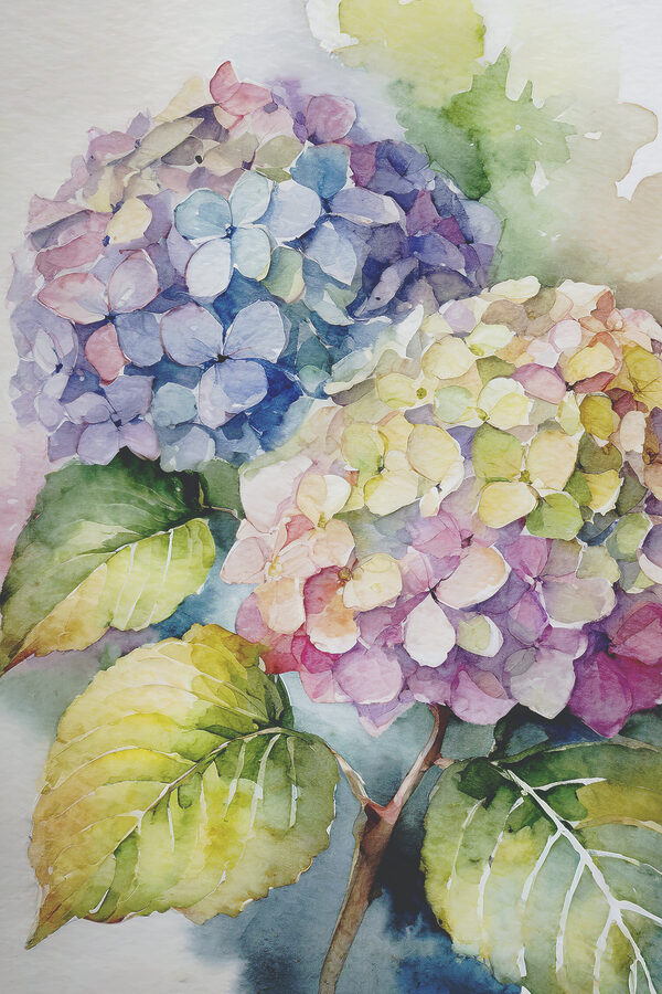 Ein Aquarell mit Blumen Ein Aquarell mit Blumen