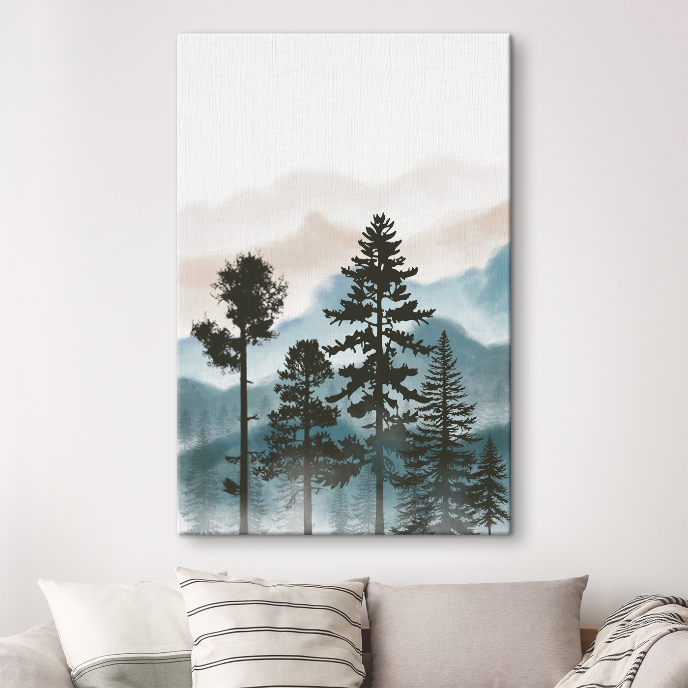 A group of trees in the mountains