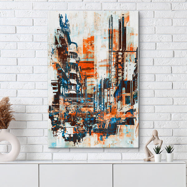 Ein Gemälde einer Stadt Ein Gemälde einer Stadt