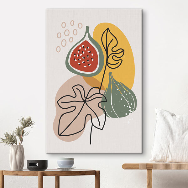 Eine Frucht und Blätter auf einem weißen Hintergrund Eine Frucht und Blätter auf einem weißen Hintergrund
