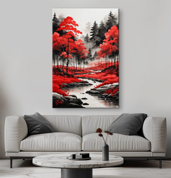 Ein Fluss, der durch einen Wald fließt Ein Fluss, der durch einen Wald fließt