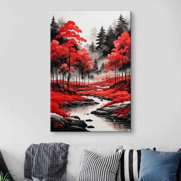 Ein Fluss, der durch einen Wald fließt Ein Fluss, der durch einen Wald fließt