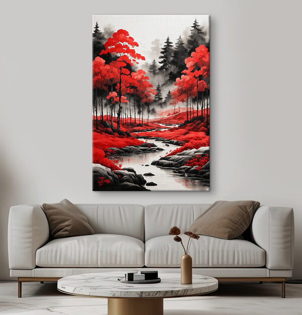 Ein Fluss, der durch einen Wald fließt Ein Fluss, der durch einen Wald fließt