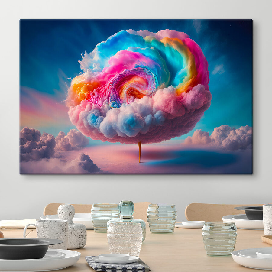 Eine bunte Wolke am Himmel