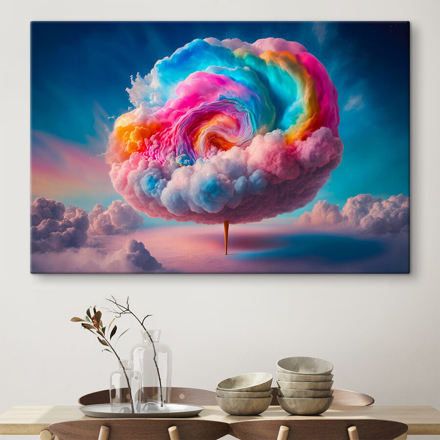 Eine bunte Wolke am Himmel
