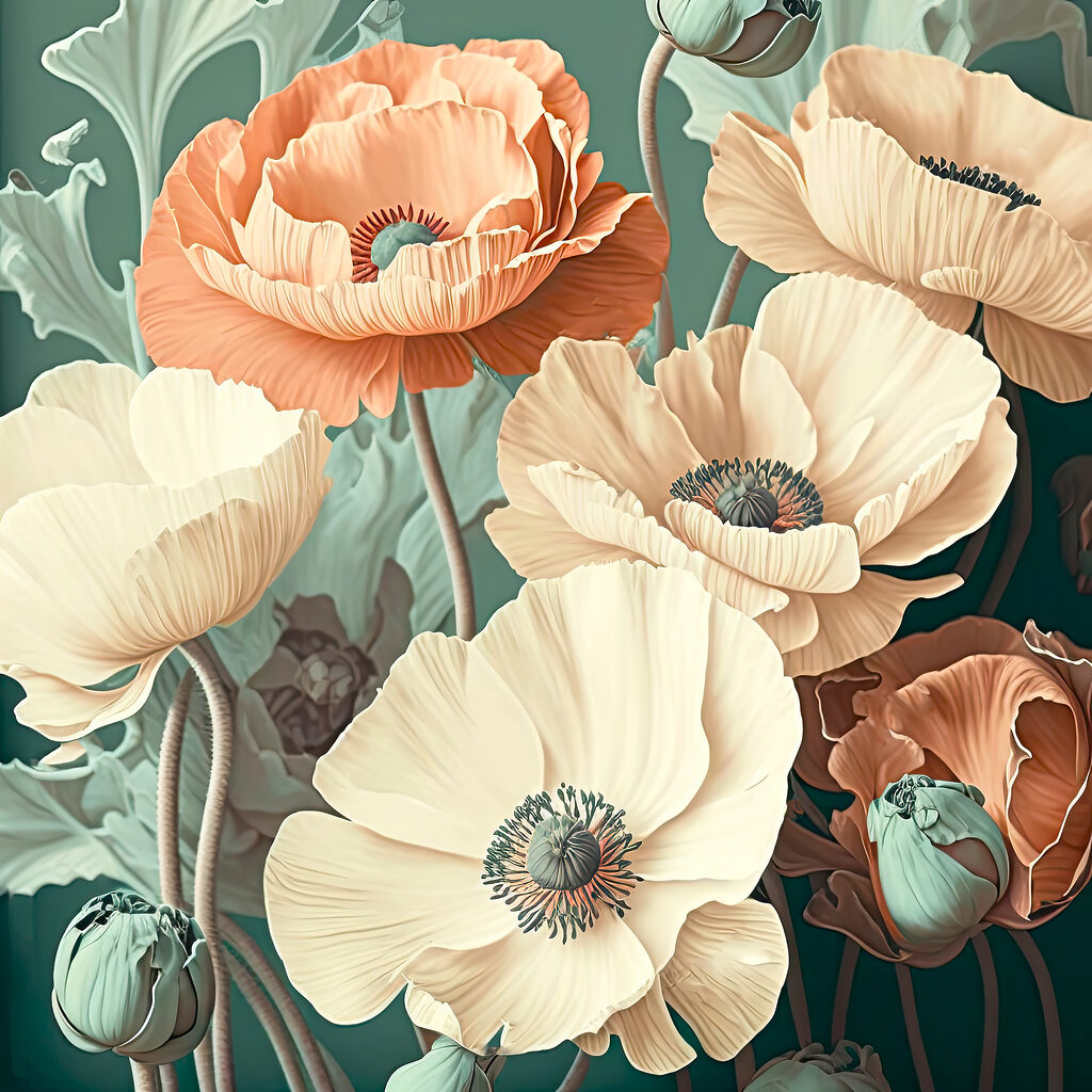 Delicate blooms in soft pastel hues Delicate blooms in soft pastel hues