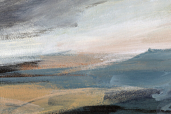 A close up of a painting