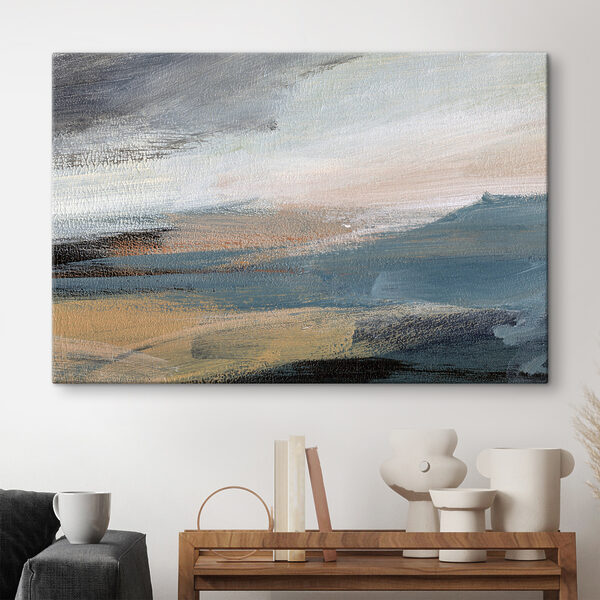 A close up of a painting