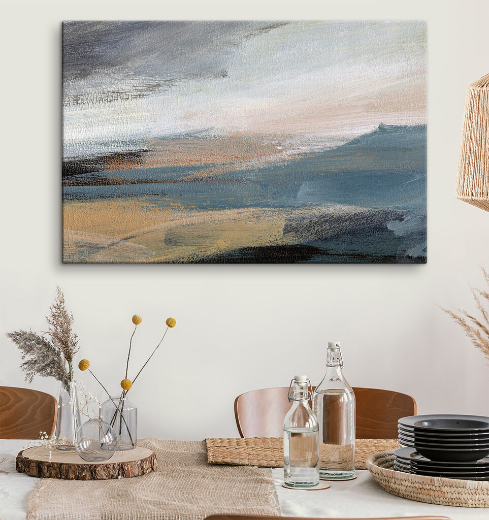 A close up of a painting