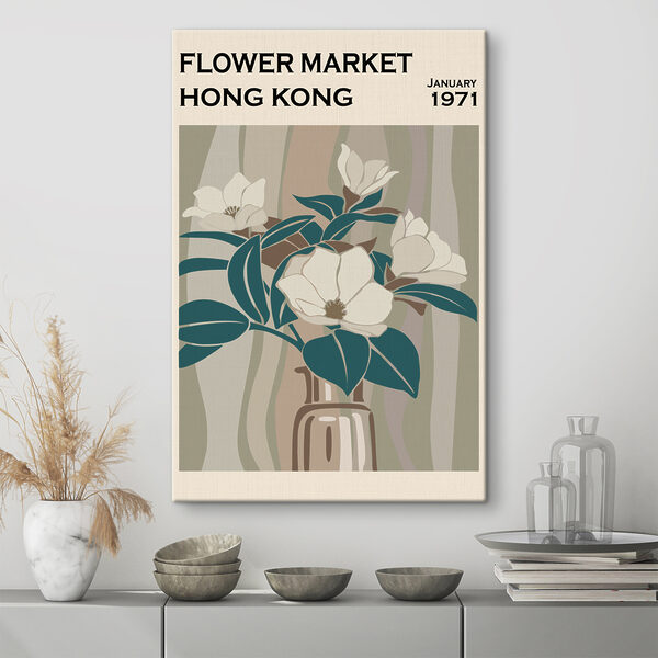 Eine Vase mit Blumen und Blättern Eine Vase mit Blumen und Blättern