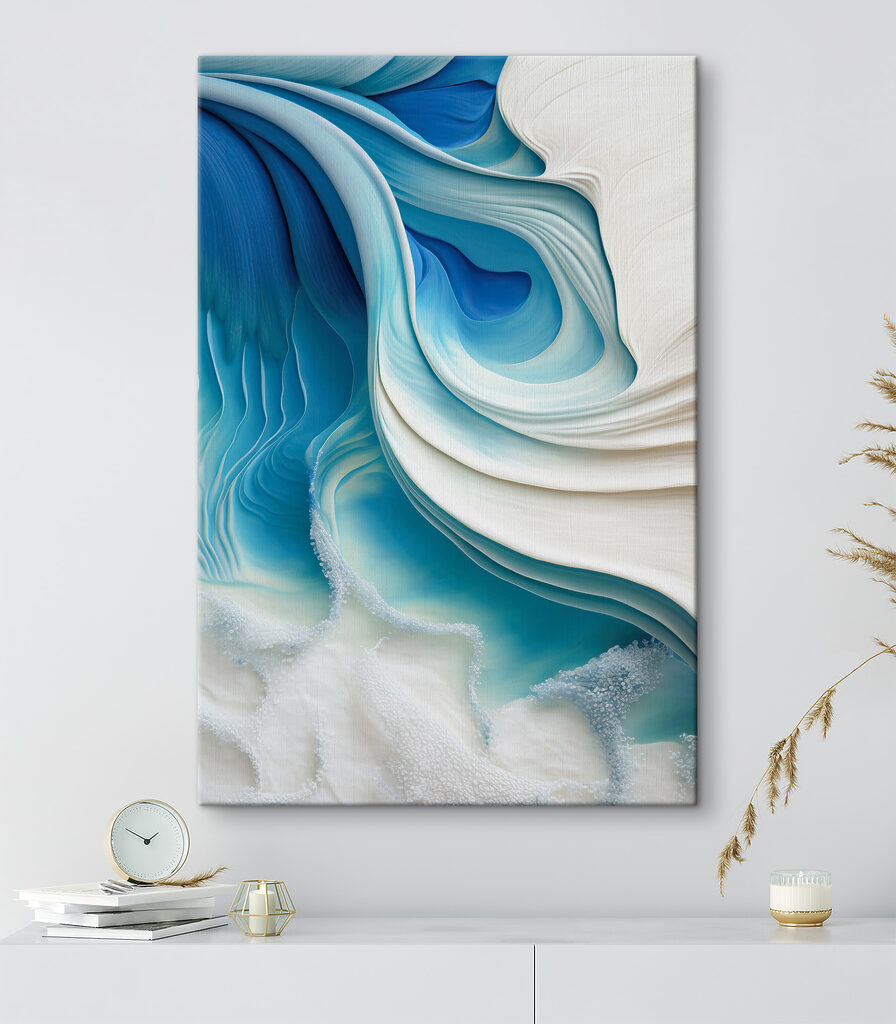 Flowing waves of serene blue hues Flowing waves of serene blue hues