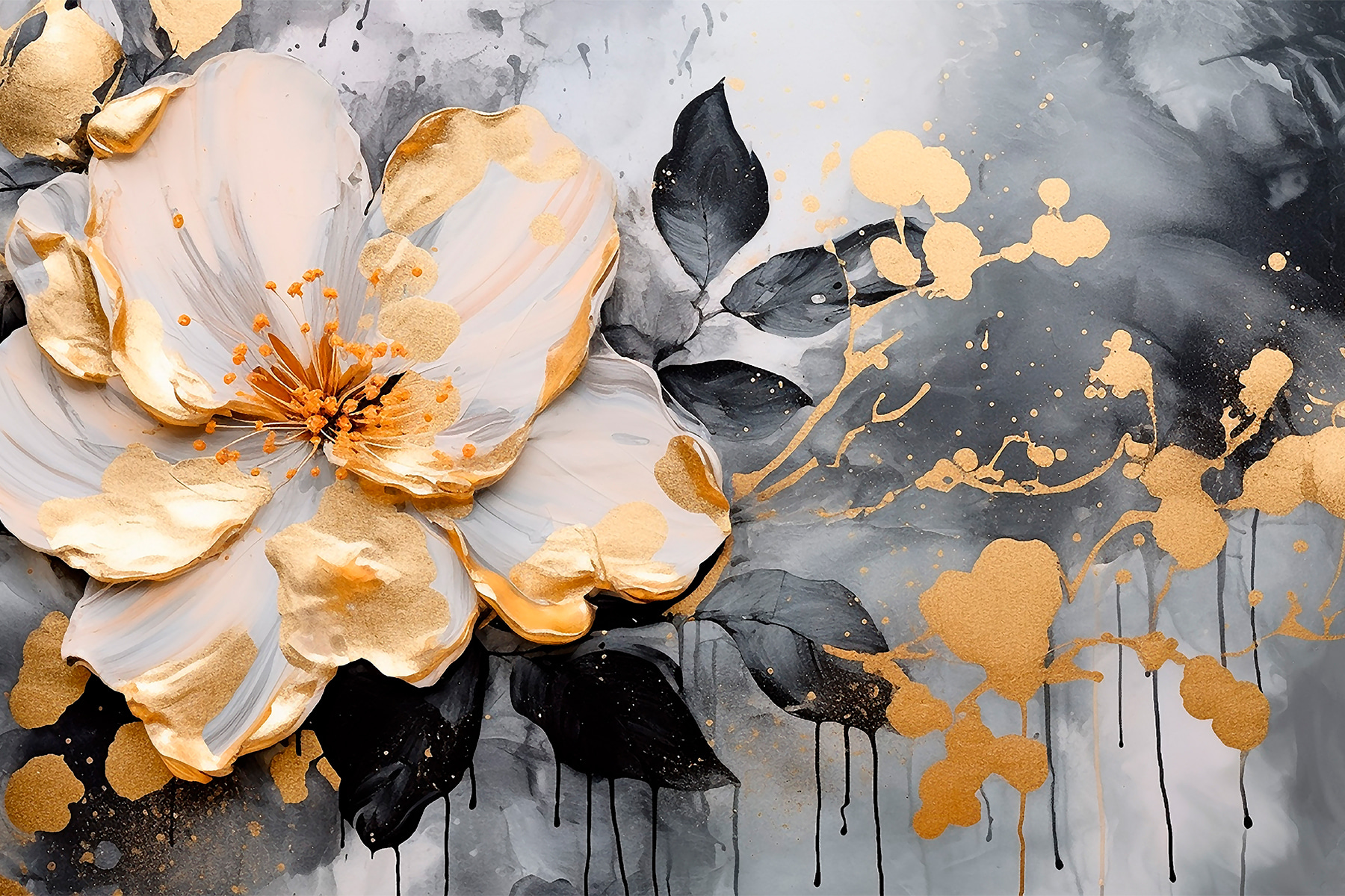 A painting of a flower