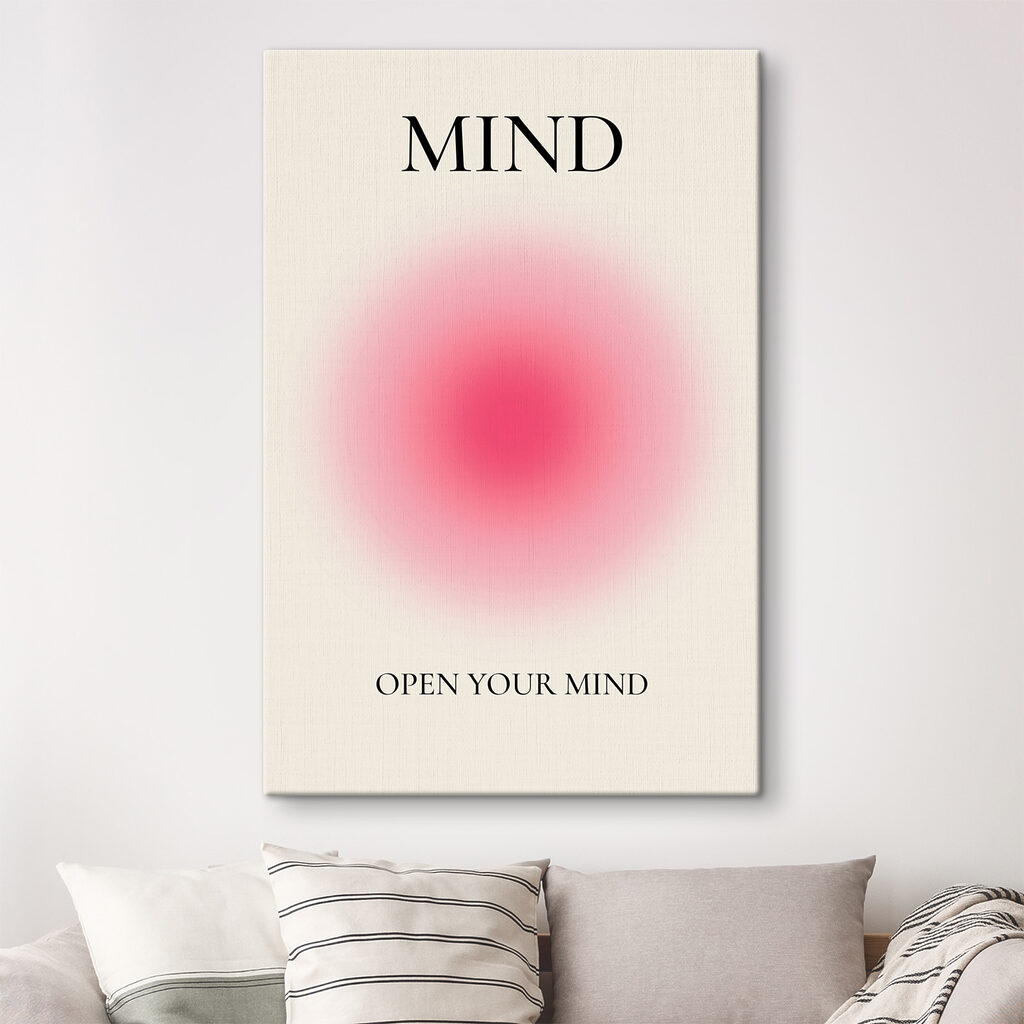 A pink circle with white background