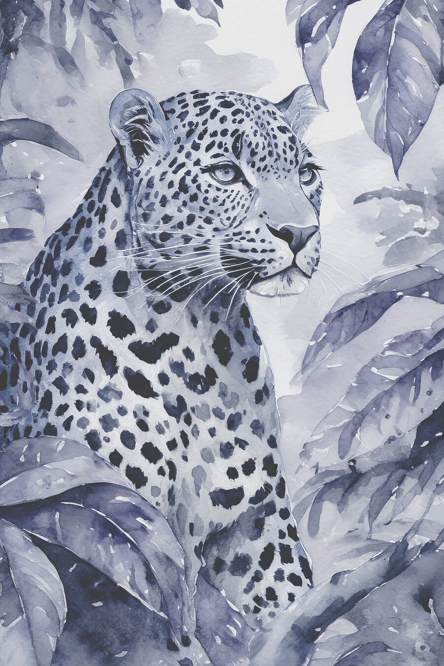 Ein Aquarell eines Leoparden