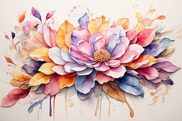 A painting of a flower