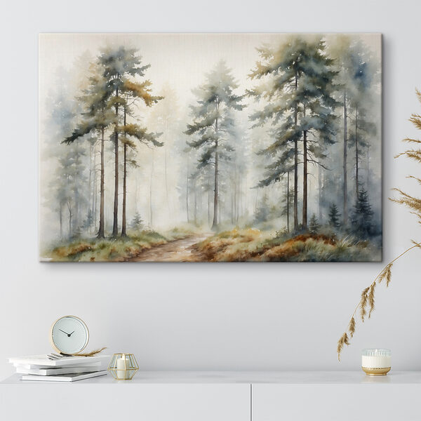 A watercolor painting of a forest A watercolor painting of a forest