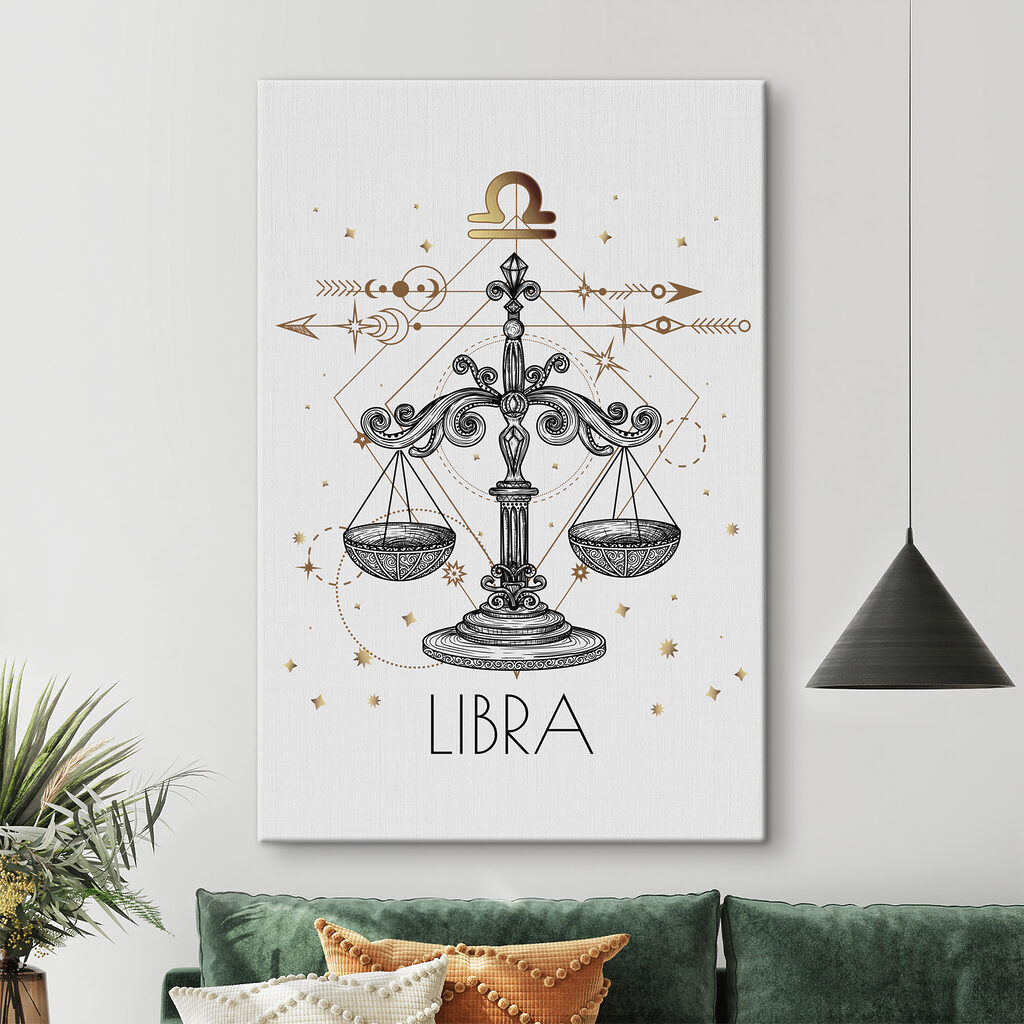 A drawing of a libra zodiac sign