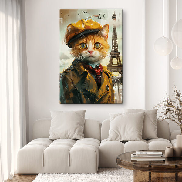 Eine Katze in Mantel und Hut Eine Katze in Mantel und Hut