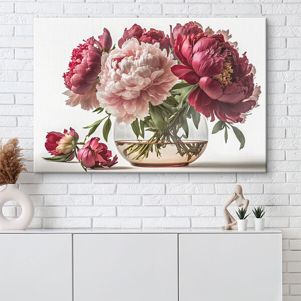 Eine Vase mit rosa und weißen Blumen Eine Vase mit rosa und weißen Blumen