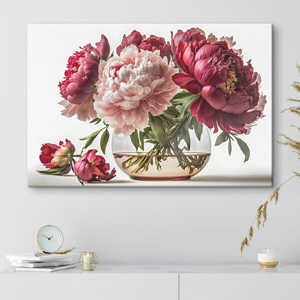 Eine Vase mit rosa und weißen Blumen Eine Vase mit rosa und weißen Blumen