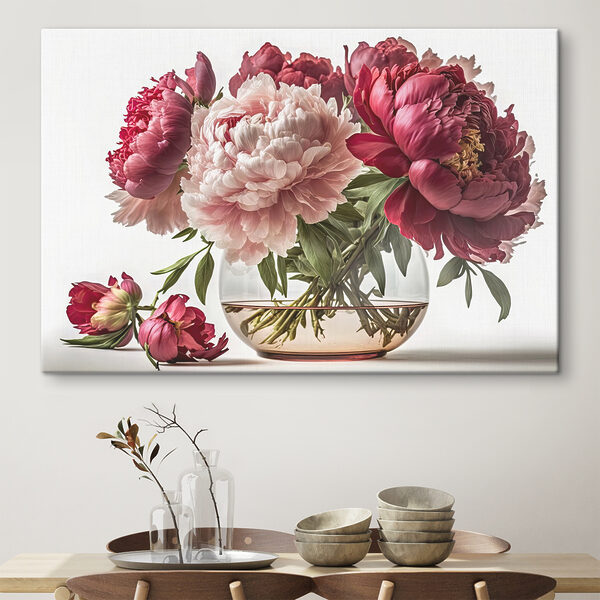 Eine Vase mit rosa und weißen Blumen Eine Vase mit rosa und weißen Blumen