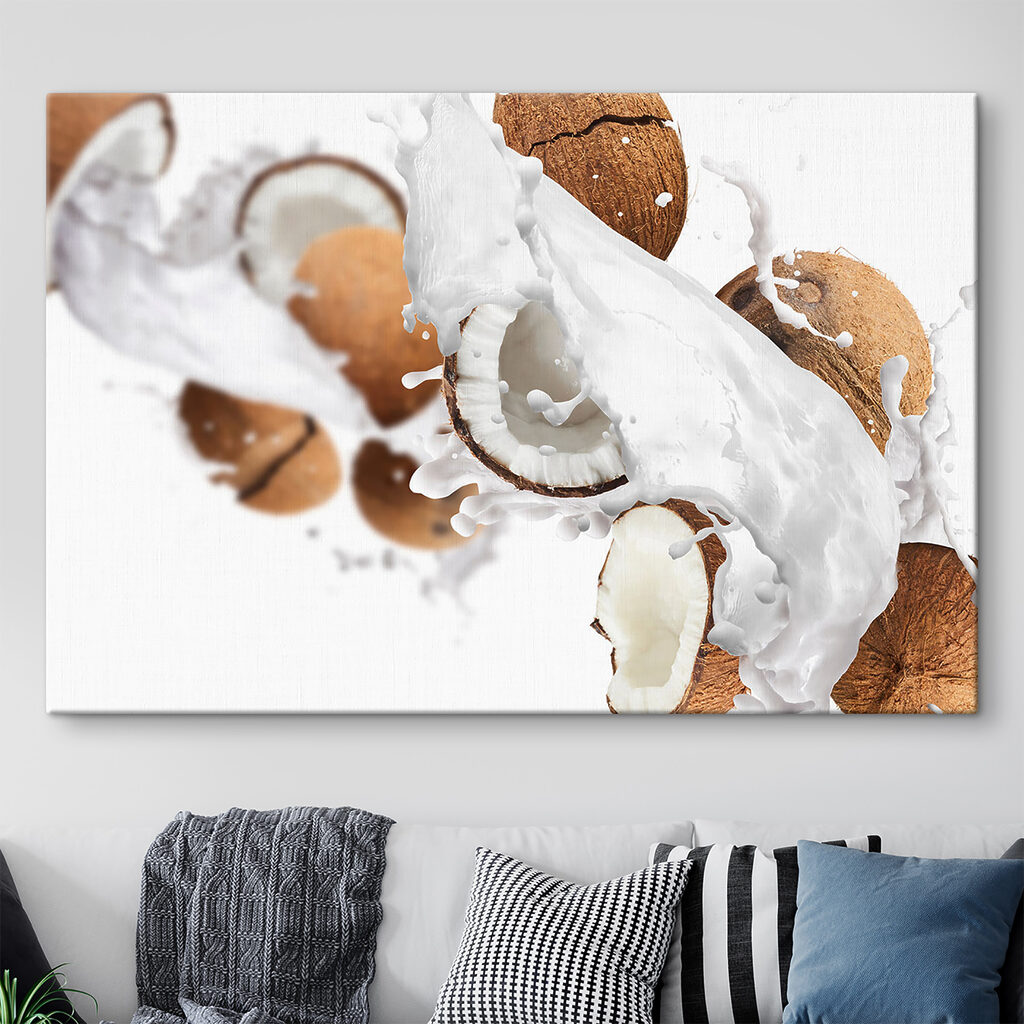 Coconut coconuts and milk splashing Coconut coconuts and milk splashing