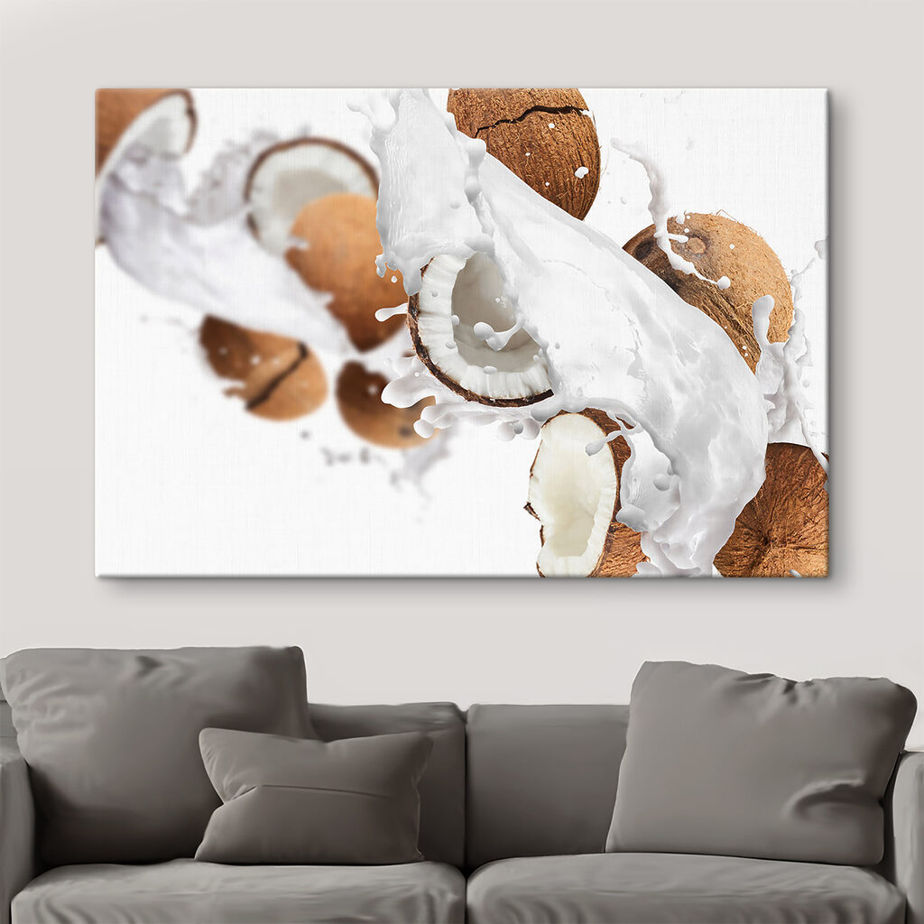 Coconut coconuts and milk splashing Coconut coconuts and milk splashing