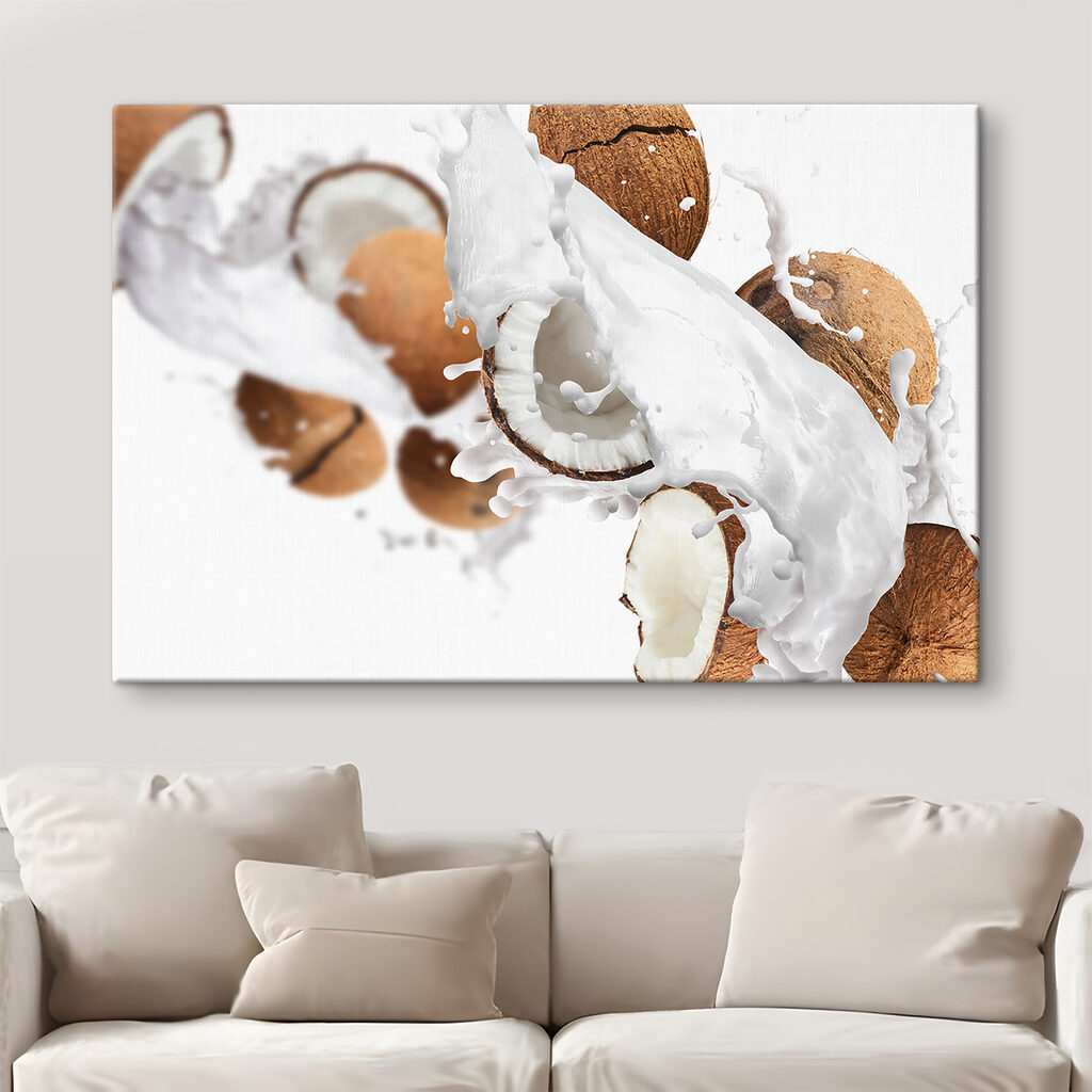 Coconut coconuts and milk splashing Coconut coconuts and milk splashing
