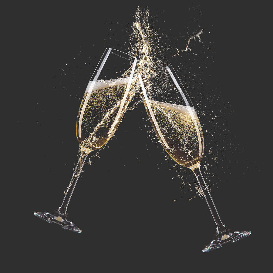 Wandbilder Zwei Gläser Champagner mit Sprühflüssigkeit – Bild 6