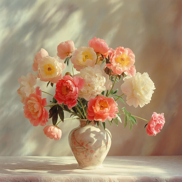 A vase with flowers in it A vase with flowers in it