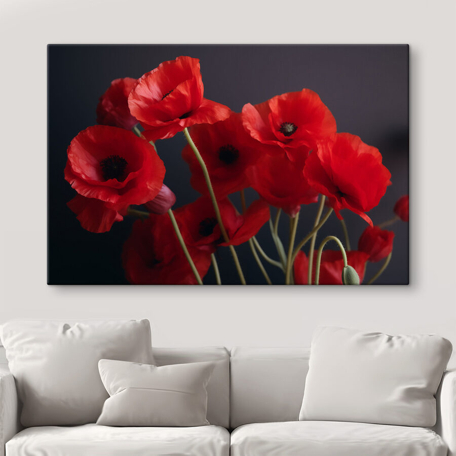 Eine Gruppe von roten Blumen