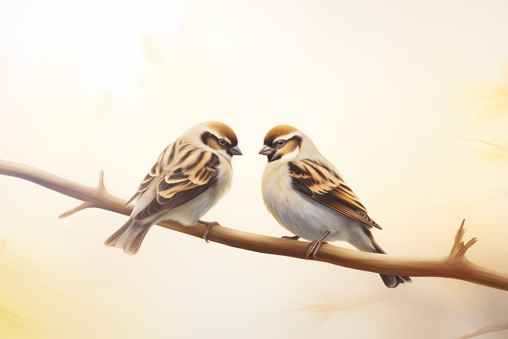 Two birds on a branch
