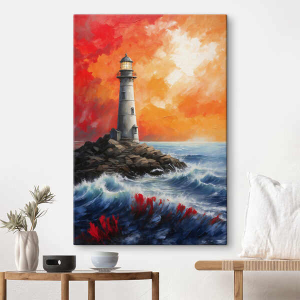 Ein Leuchtturm auf einer felsigen Insel Ein Leuchtturm auf einer felsigen Insel