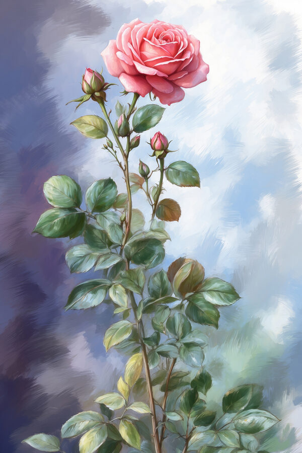 Ein Gemälde einer Rose Ein Gemälde einer Rose