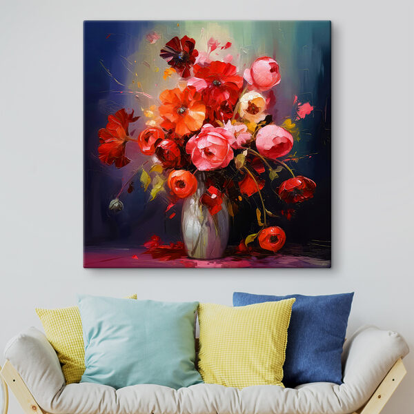Ein Gemälde mit Blumen in einer Vase Ein Gemälde mit Blumen in einer Vase