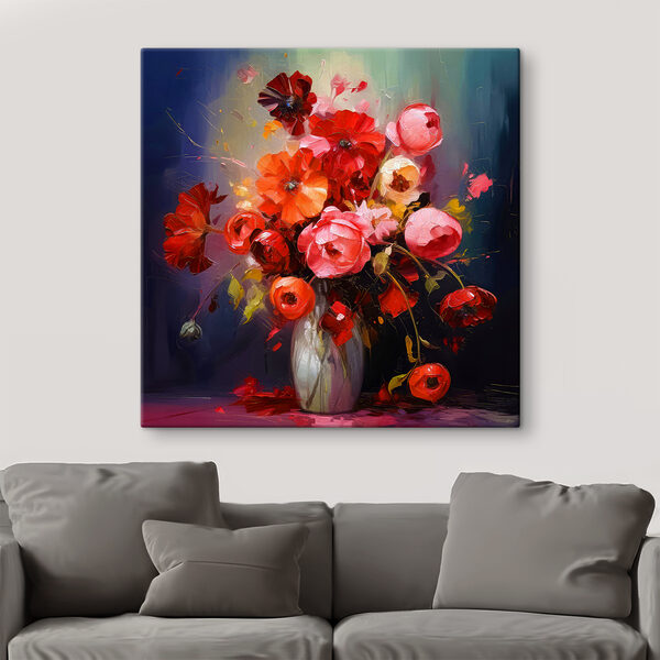 Ein Gemälde mit Blumen in einer Vase Ein Gemälde mit Blumen in einer Vase