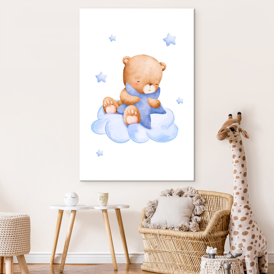 Ein Teddybär auf einer Wolke