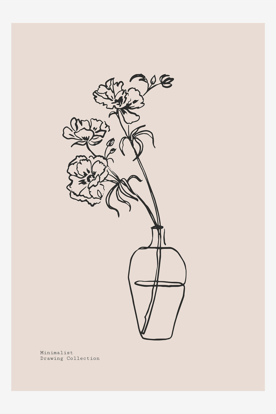 Eine Zeichnung von Blumen in einer Vase