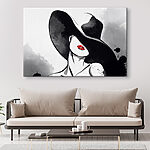 Wandbilder Eine Frau trägt einen Hut