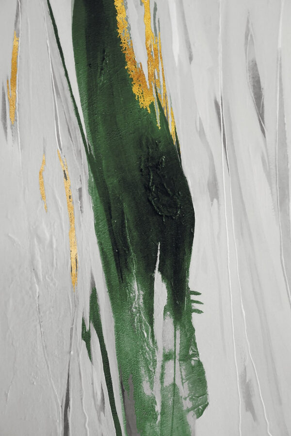 Emerald strokes on textured canvas Emerald strokes on textured canvas
