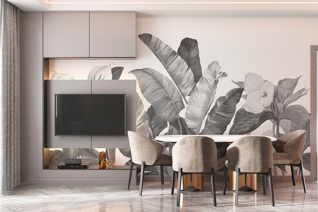 A group of tropical leaves